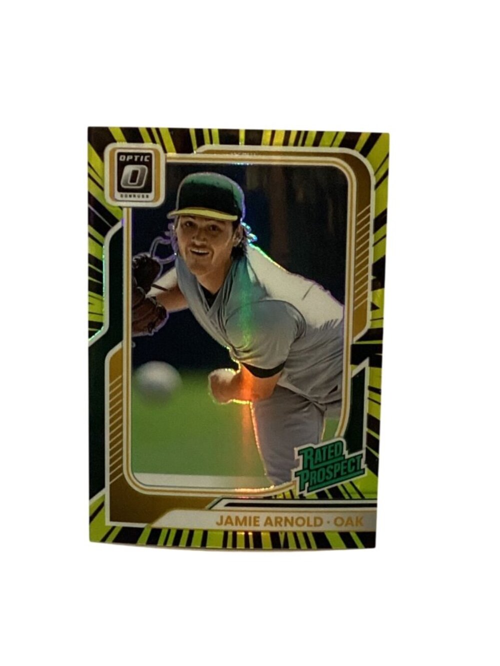 Jamie Arnold Oakland Donruss Optic Rated Rookie #140 Prizm Black Gold 50/69